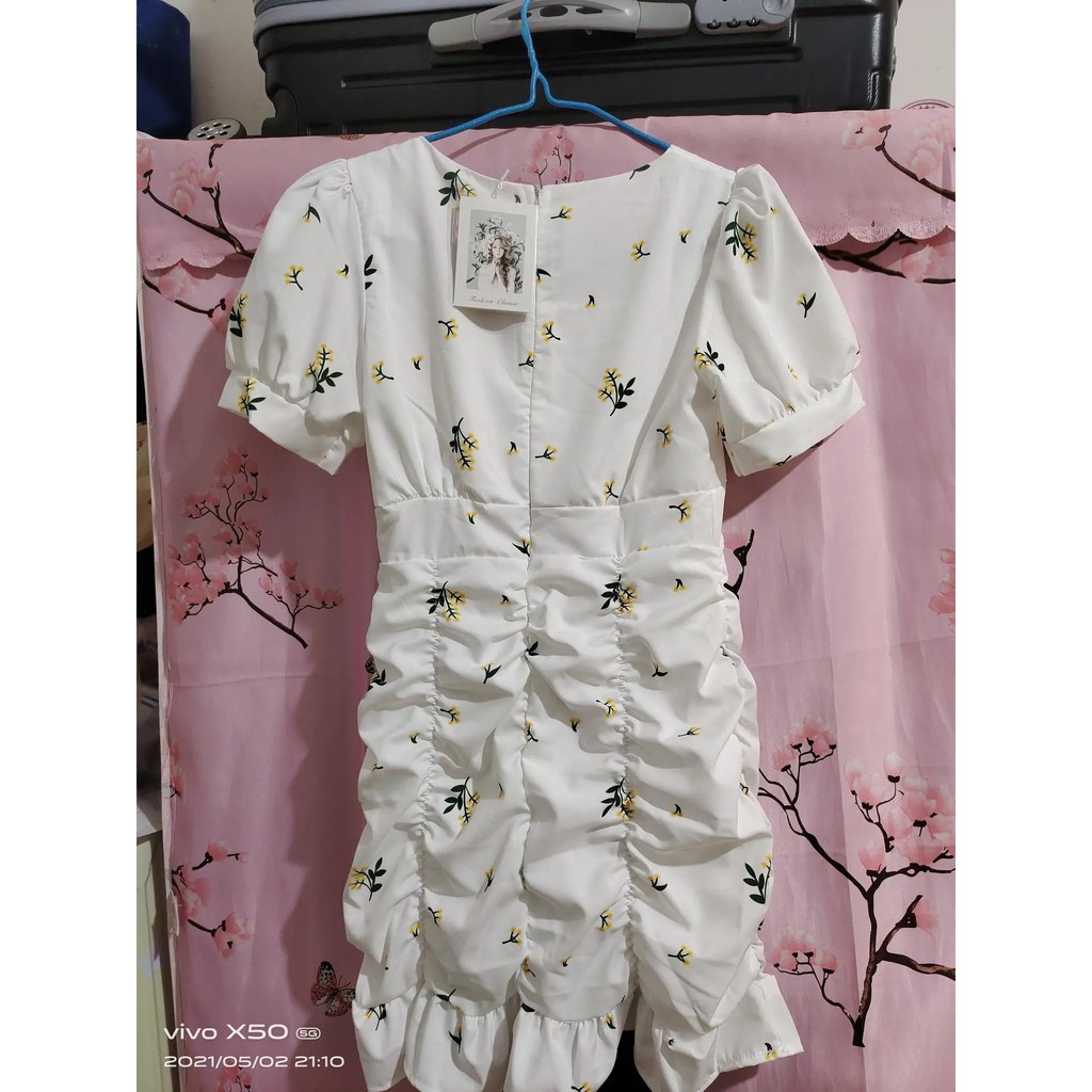 ORDER♥️Đầm,Váy Hoa Nhí Cộc Tay Nhún Eo(ảnh thật)Size S,M,L