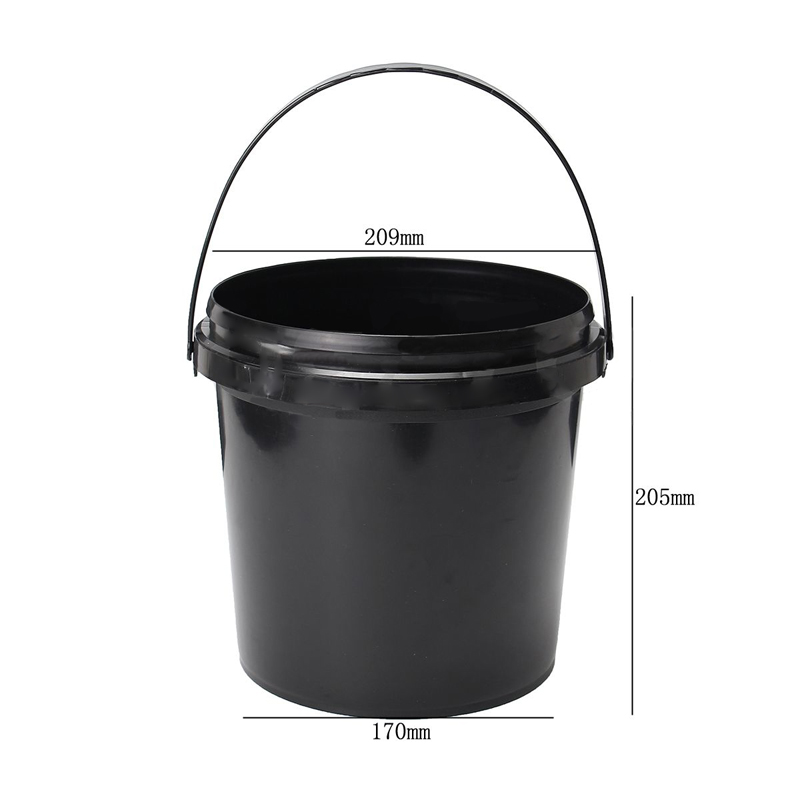 Xô Nhựa Tròn Màu Đen Có Nắp Và Tay Cầm Dung Tích 5l ☆Phong Cách westyle