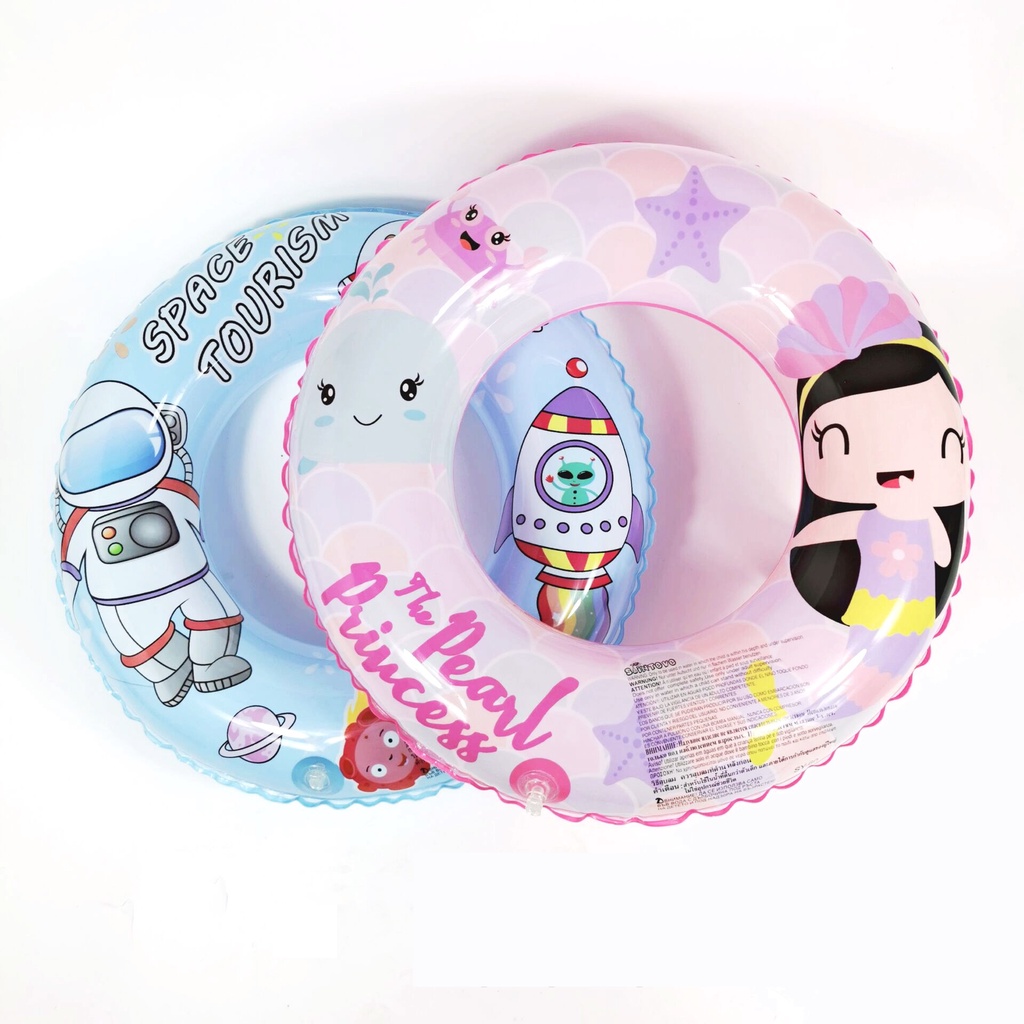 Phao Bơi Tròn Cho Bé-Phao Bơi Trẻ Em Cao Cấp In Hình Nàng Tiên Cá/Phi Hành Gia-Phao Bơi Cho Bé Trai- Phao Bơi Cho Bé Gái