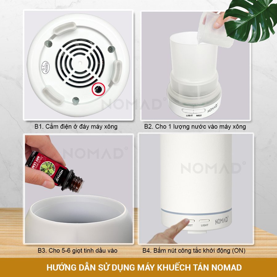 Máy Khuếch Tán Tinh Dầu Nomad 12W Ceramic Ultrasonic Diffuser - Tạo Ẩm và Thơm Phòng