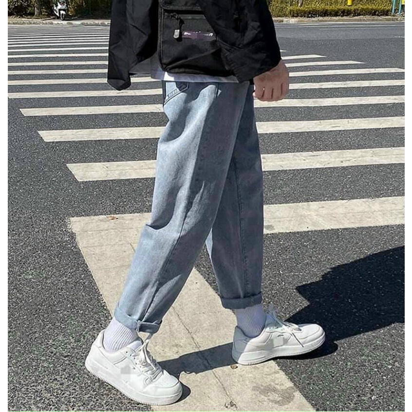 Quần jean nam baggy SAIGONMEN ống suông dáng rộng,chất denim dày dặn,không ra màu Top xu hướng 2022