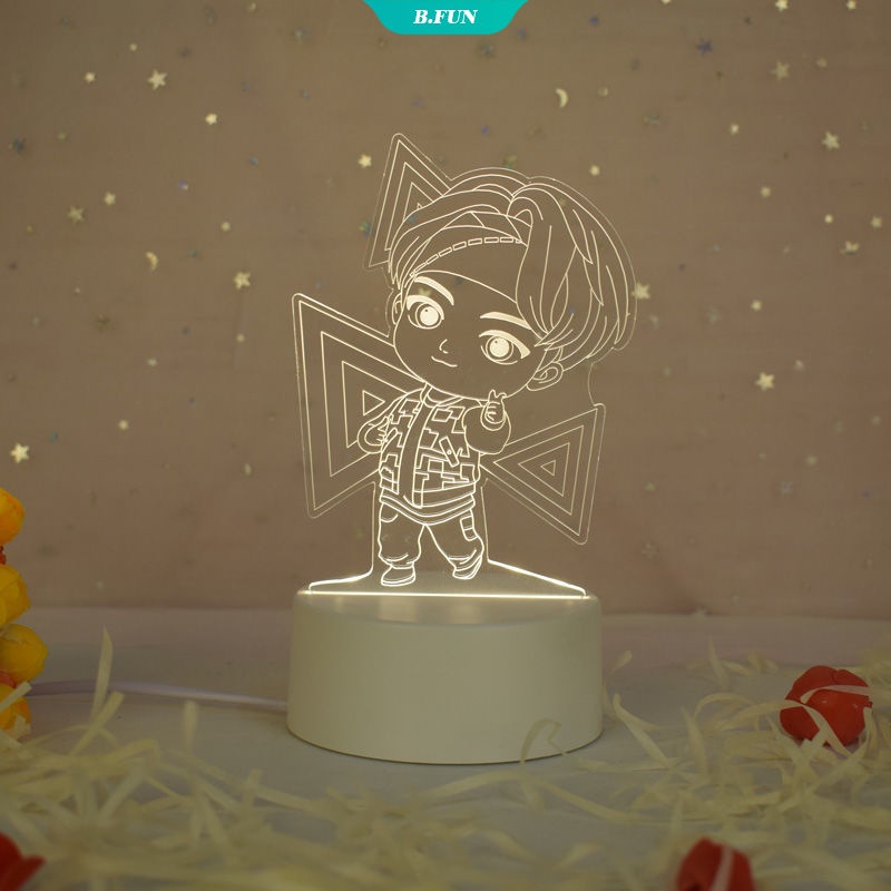 Đèn LED 3D Hình Nhóm Nhạc BTS BT21 V JUNGKOOK Độc Đáo