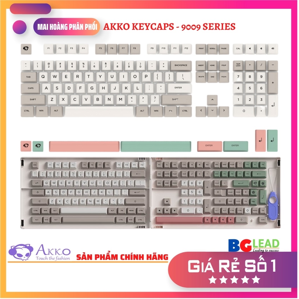 [Chính hãng] Bộ Keycap bàn phím cơ AKKO 9009 PBT Sublimation OEM Profile| Cherry Profile| ASA Profile