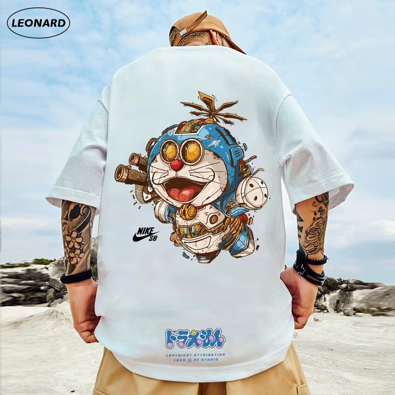 Áo Thun Tay Ngắn Dáng Rộng Cỡ Lớn 8XL In Họa Tiết Hoạt Hình Doraemon Thời Trang Cho Nam Và Nữ