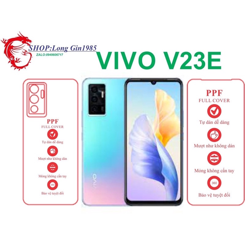 Vivo V23E miếng dán trong Ppf mặt sau và mặt trước chống va đập chống trầy xước