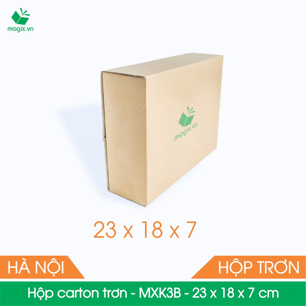 MXK3B - 23x18x7 cm - 25 Thùng hộp carton trơn đóng hàng