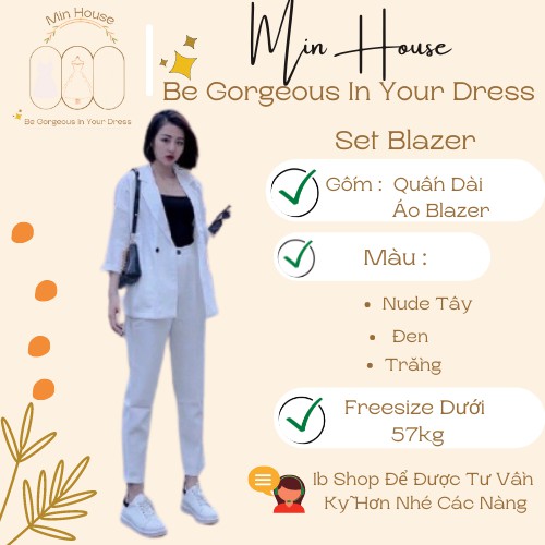 Set áo blazer,quần tây dài siêu sang_FREESHIP_set đồ vest nữ mặc đi chơi,đi làm chuẩn xinh