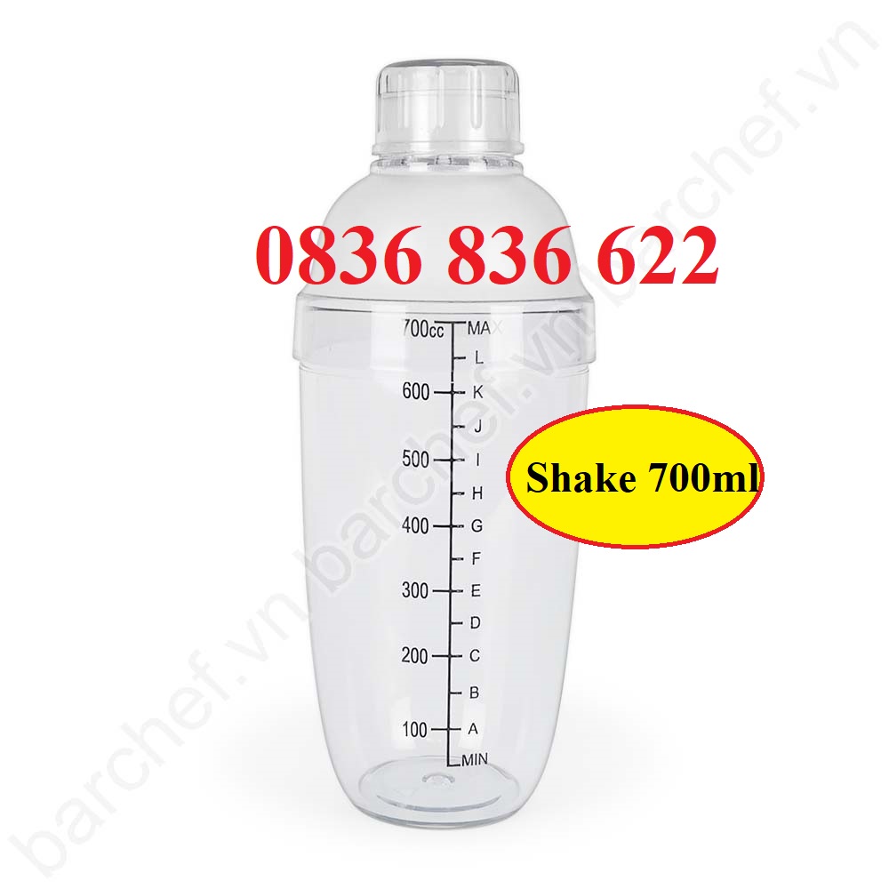 Bình lắc shaker nhựa cao cấp 700ml vạch đen
