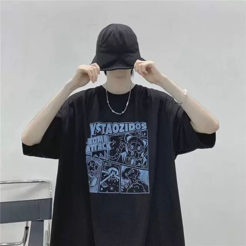 Áo thun tay lỡ nam nữ, áo phông unisex form rộng chất cotton mát mịn thấm hút mồ hôi hình
