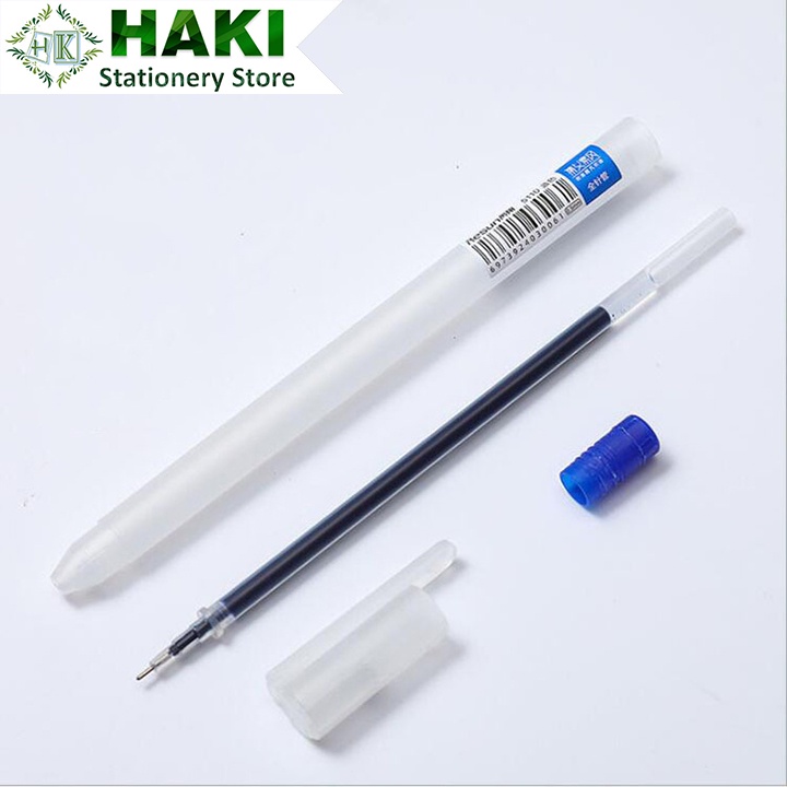 Bút bi nước văn phòng mực gel 0.5mm HAKI mực đều nét chữ đẹp đủ màu xanh đen đỏ B18