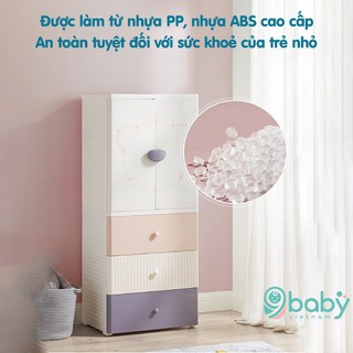 FREE SHIP !!! TỦ NHỰA CHO BÉ KUB / 9BABY - CHÍNH HÃNG - HỒNG