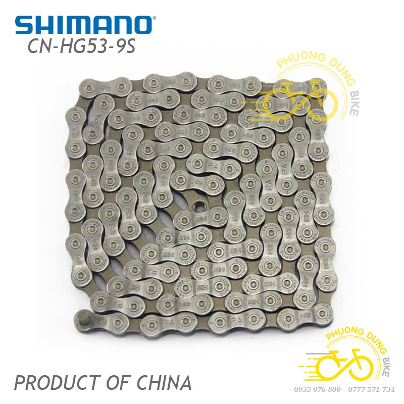 Xích sên xe đạp Shimano CN HG53 9 speed - Fullbox Hàng Chính Hãng