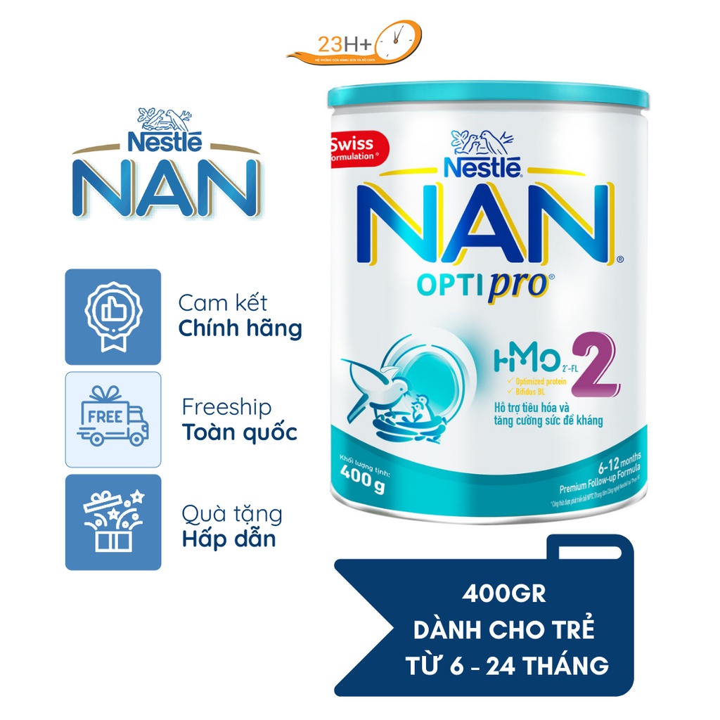 Sữa Bột Nestle NAN Optipro 2 ( hộp 400g) ***HSD 2023***