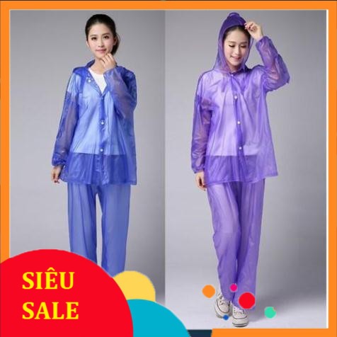 [Ebest] sỉ  10 Áo mưa bộ ni lông cao cấp trong suốt, combo 10 bộ áo mưa