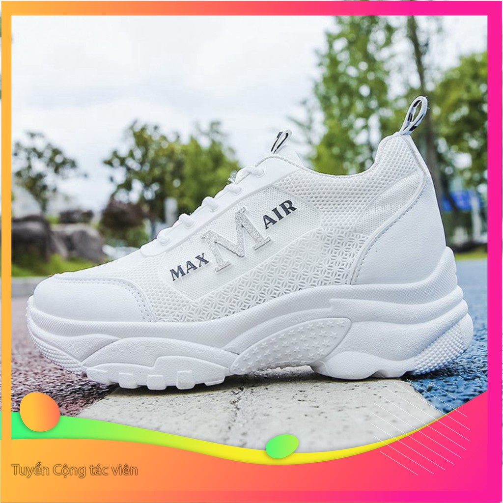 GIÀY THỂ THAO NỮ ĐẾ CAO 5 PHÂN M MAX AIR 🎁 GIÀY ĐỘN ĐẾ NỮ TĂNG CHIỀU CAO CỰC ĐẸP 👟 NEW 2020