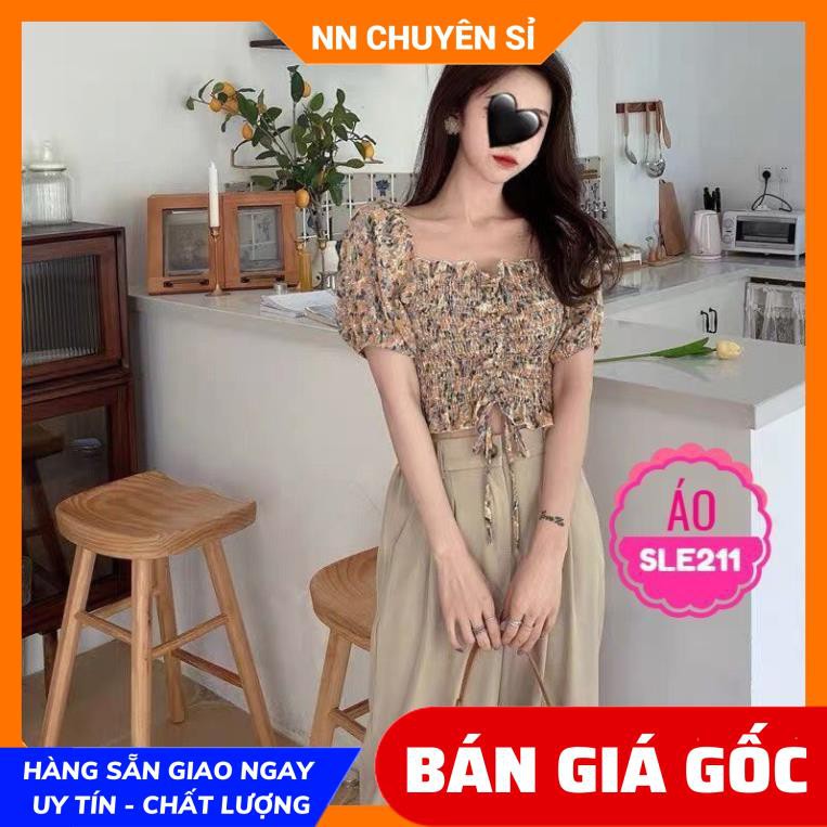 ⚡ ẢNH THẬT ⚡ HÀNG ĐẸP ⚡ SLE211 ⚡ ÁO NHÚNG HOA - ÁO NHÚNG HOA RÚT EO - CROPTOP HOA NHÍ - ÁO VOAN KIỂU