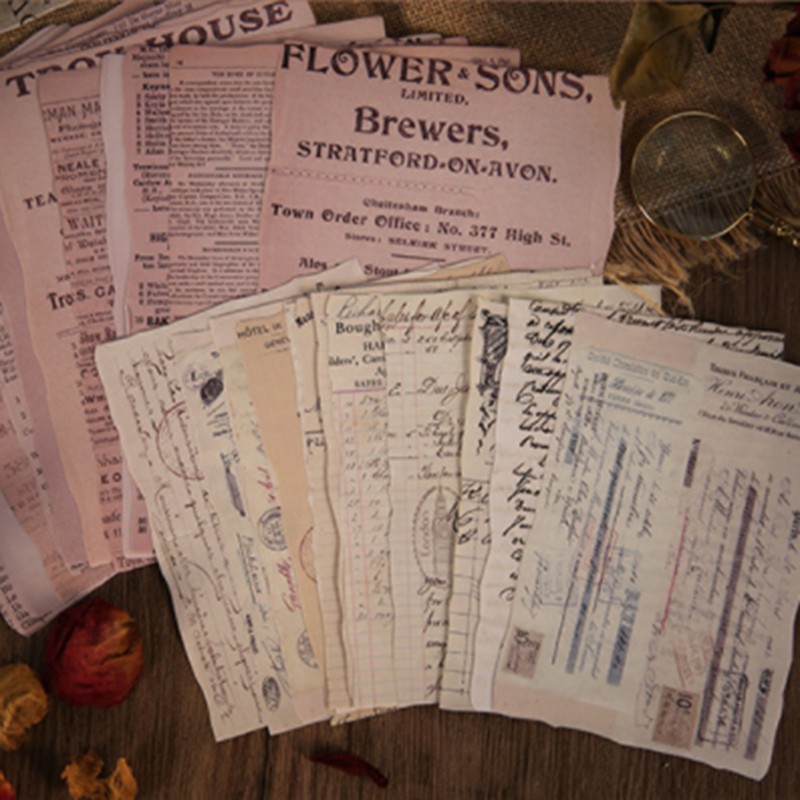 Set 24 Miếng Dán Trang Trí Sổ Tay Phong Cách Vintage