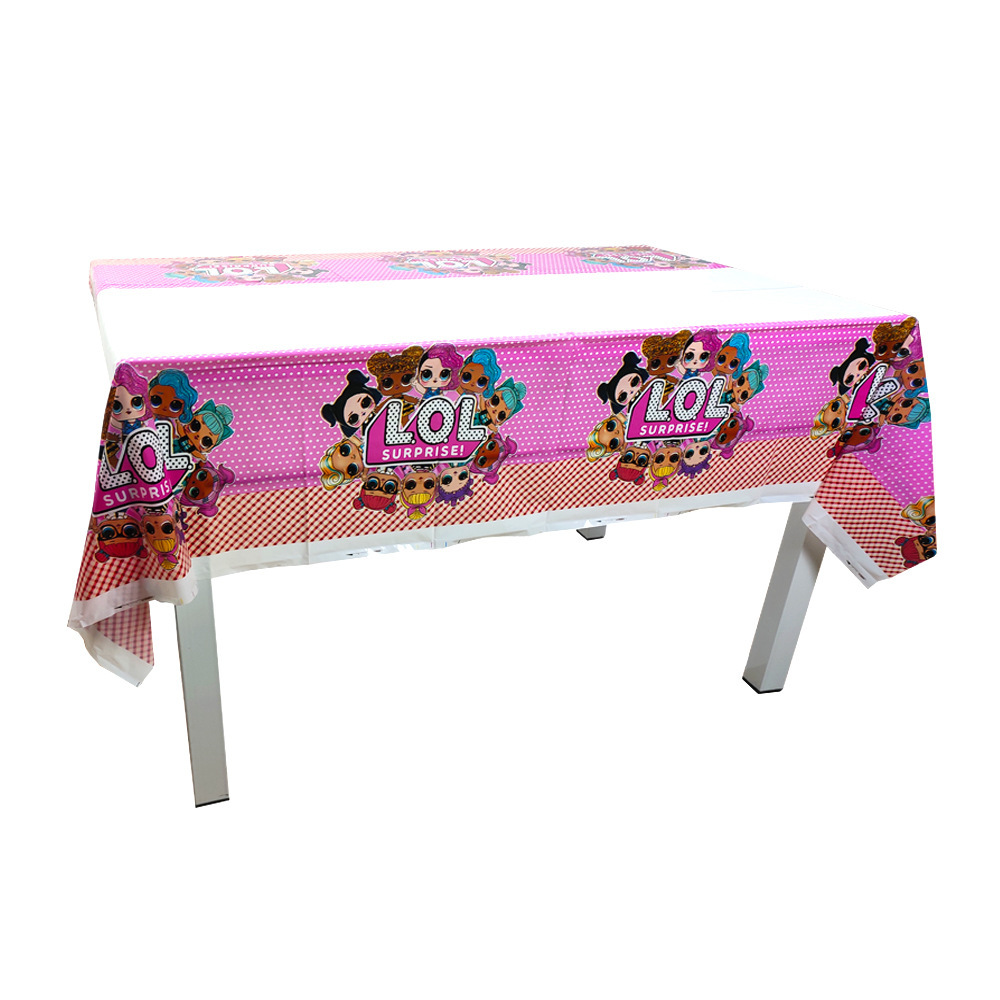 Bộ Khăn Trải Bàn Dùng Một Lần In Hình Hoạt Hình Trang Trí Tiệc Sinh Nhật 180x108cm