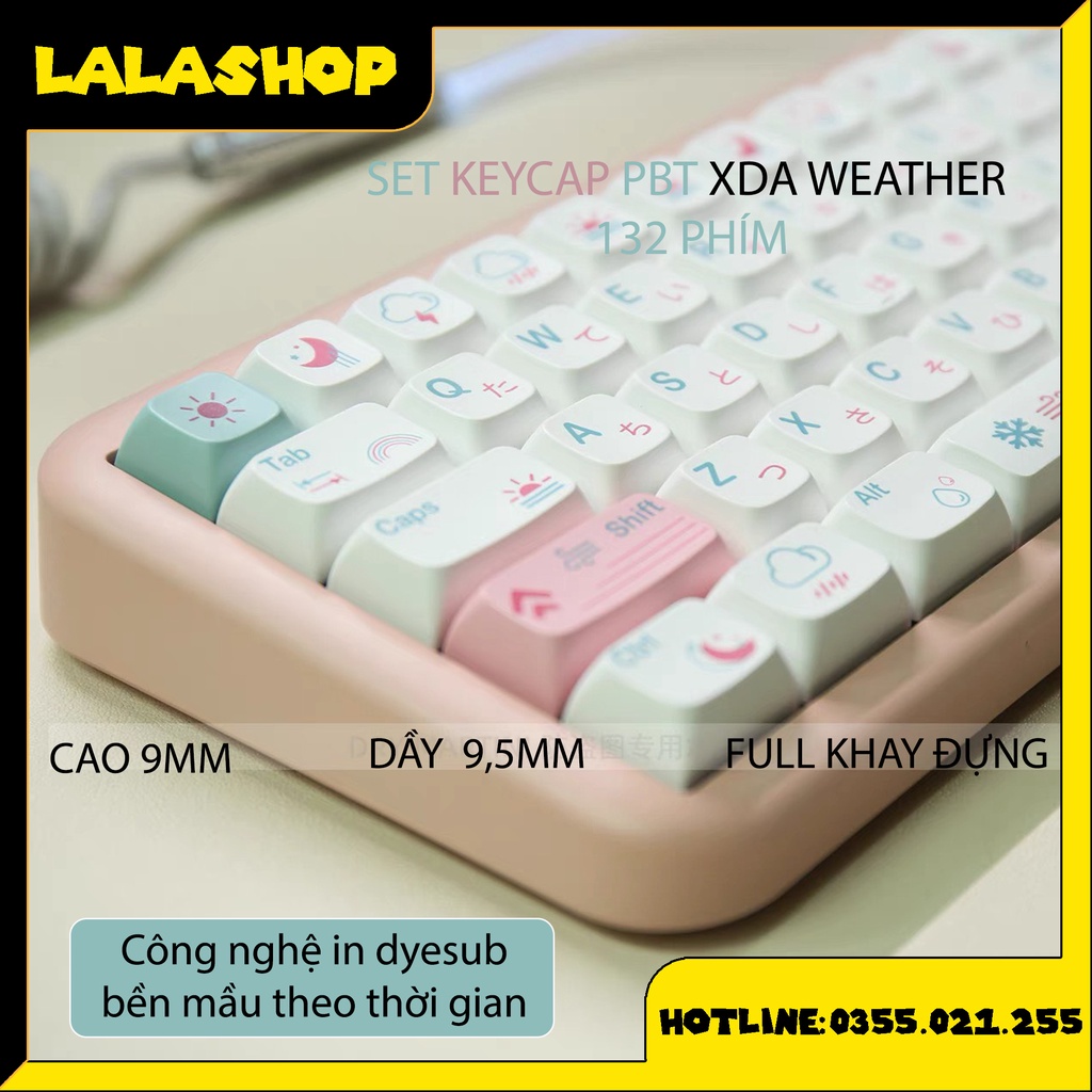 Bộ Nút Cho Bàn Phím Bằng Nhựa PBT XDA WEATHER 132 PHÍM CHO BÀN PHÍM CƠ
