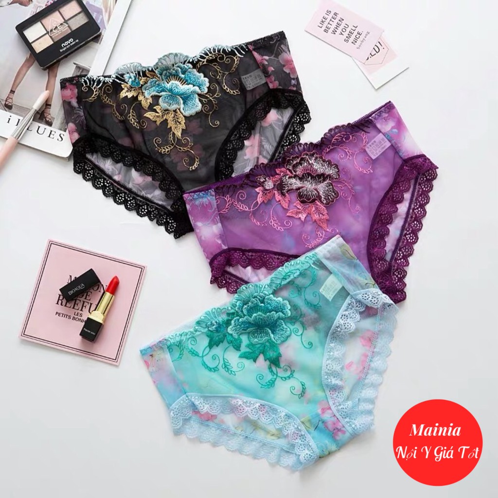 Quần Lót Nữ Ren Thêu Hoa Hồng 3D Xuyên Thấu Quần Chíp Nữ Sexy Gợi Cảm Cao Cấp Loại 1 Mainia Shop | BigBuy360 - bigbuy360.vn