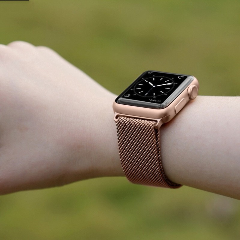 Dây Đeo Nam Châm Bằng Thép Không Gỉ 44mm 40mm 45mm 41mm 42mm 38mm Cho iWatch serie 3 4 5 6 se 7