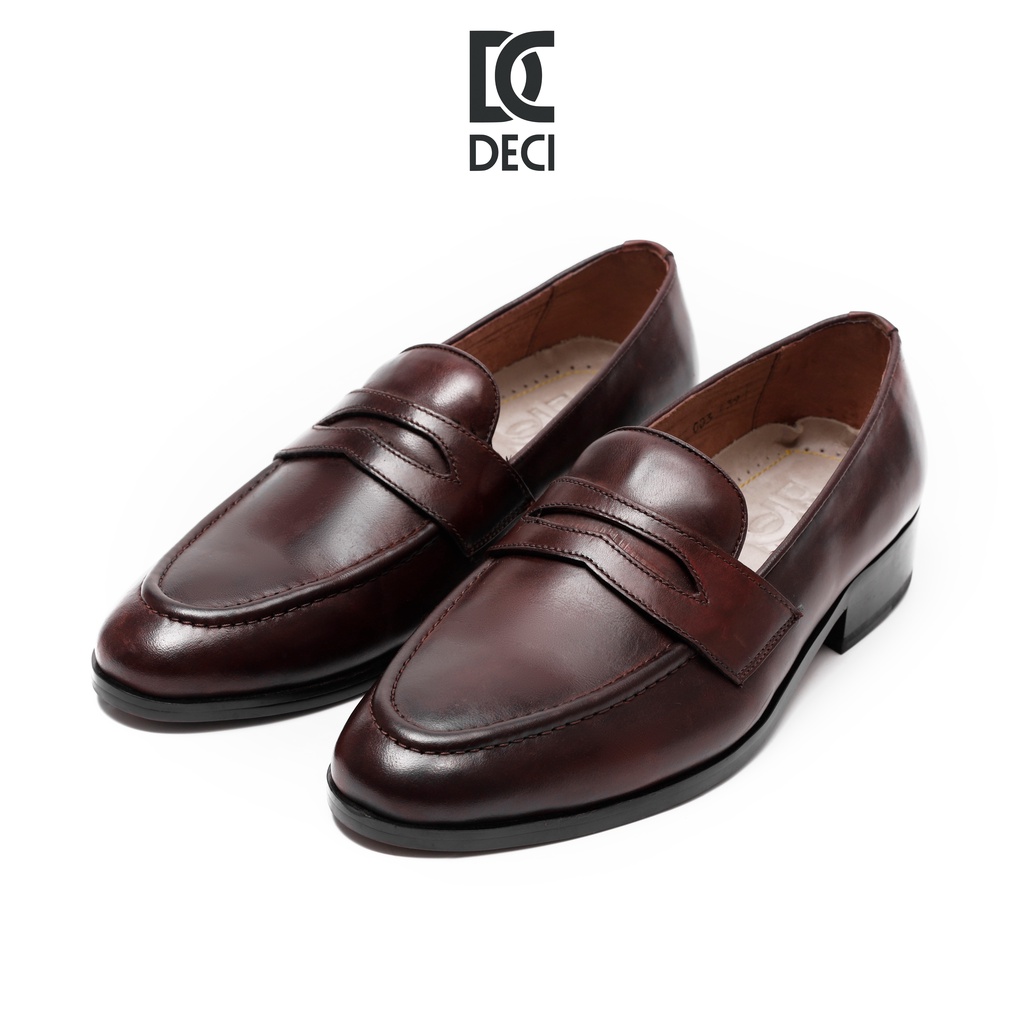 Giày tây công sở DECI màu booc đô dòng giày Loafer BROGUE 13