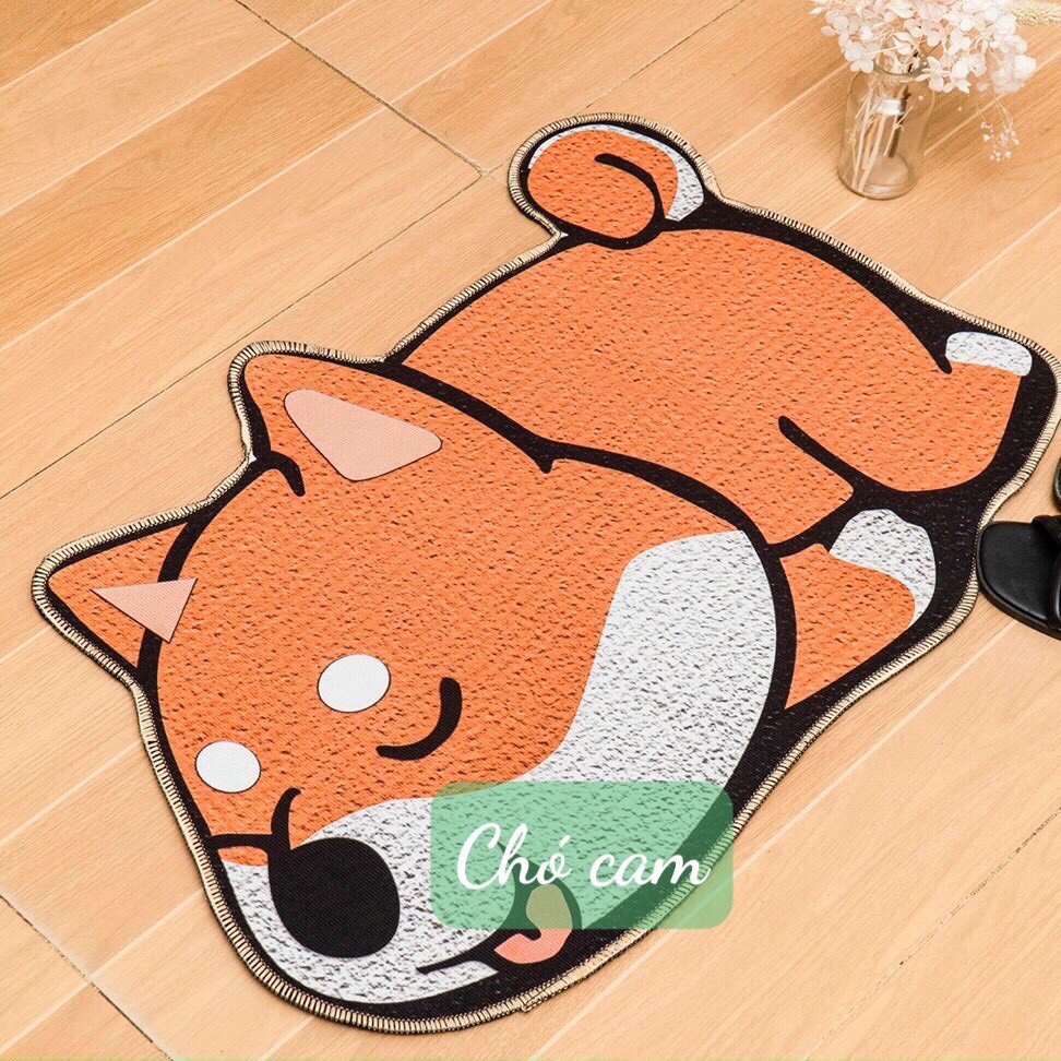 Thảm lau chân bali 40x60cm chống trơn trượt(chọn nhiều mẫu)mẫu chó cam