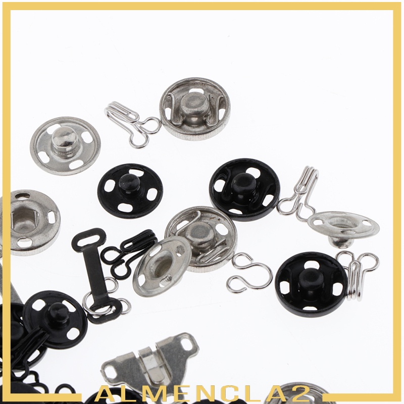 [ALMENCLA2] 50 Sets Sew-on Hook and Eye Fasteners Closure Press Snap Buttons DIY Sewing