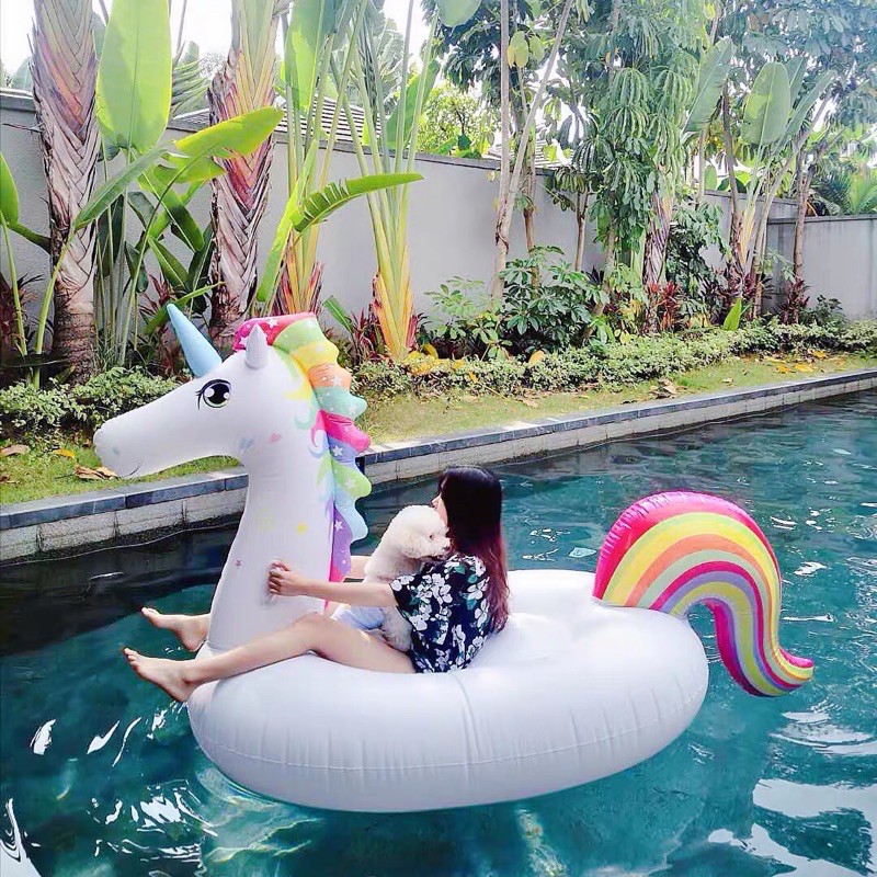 Phao Bơi Kì Lân Magic 275cm Khổng Lồ Người Lớn Kèm Bơm + Phao Mini