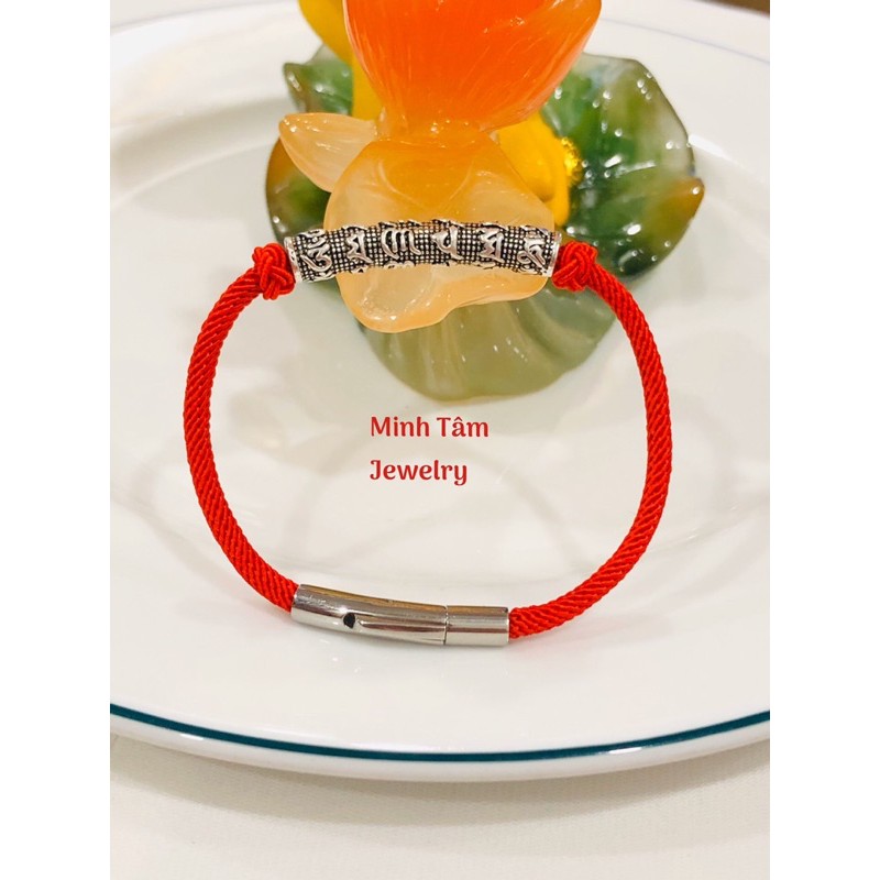 Charm bạc ống khắc chú bình an Omani Padme Hum 925-Minh Tâm Jewelry