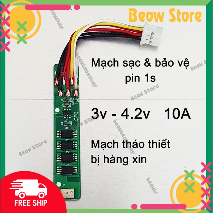 Mạch sạc bảo vệ pin 1s 4.2v 10A, Hàng tháo thiết bị xịn mới 100% chưa sử dụng