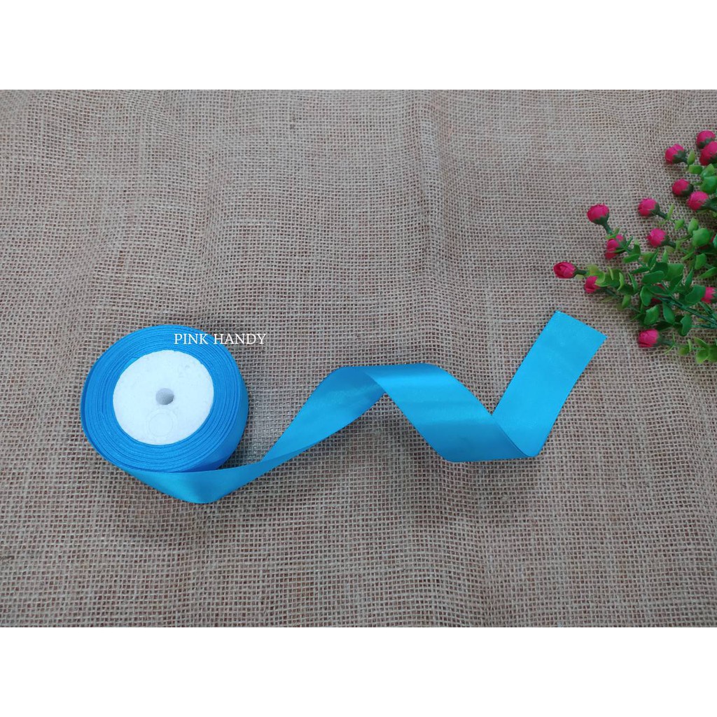 Dây ruy băng Satin, Lụa vải 4cm giá rẻ - Màu Xanh Dương