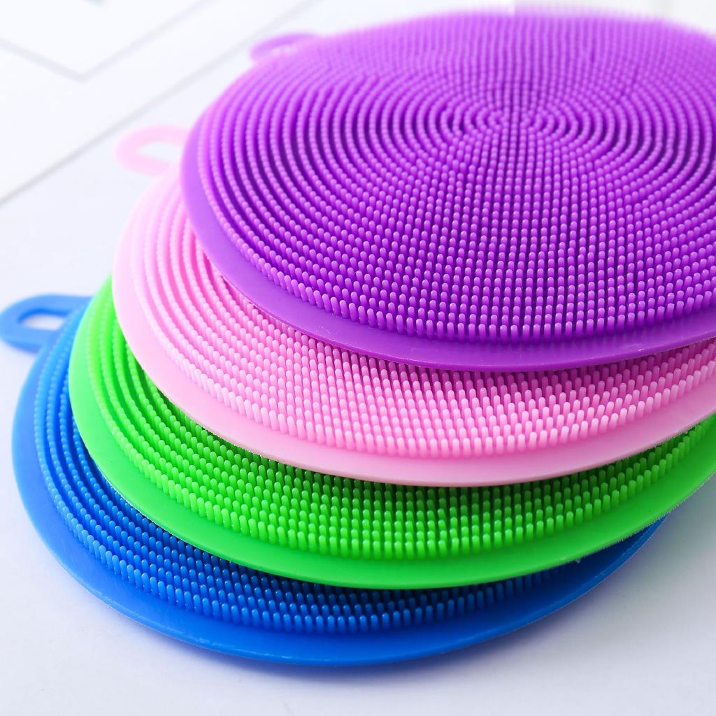 Miếng Rửa Chén Hình Tròn Bằng Silicon