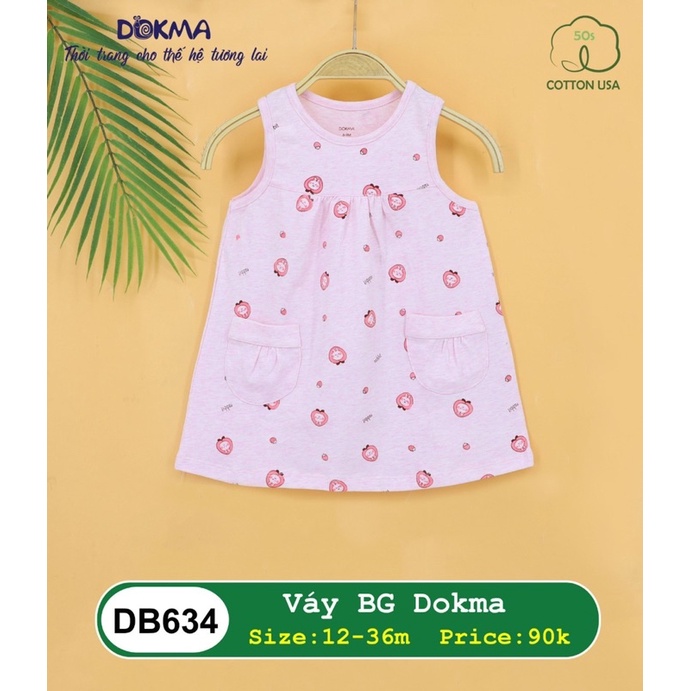 Váy cotton cho bé gái Dokma DB634 (Sz 6-36m)