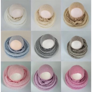 Combo khăn quấn và nón newborn