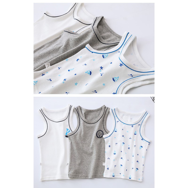 Áo Ba Lỗ Cotton Thời Trang Mùa Hè Dành Cho Bé Trai 100-160cm