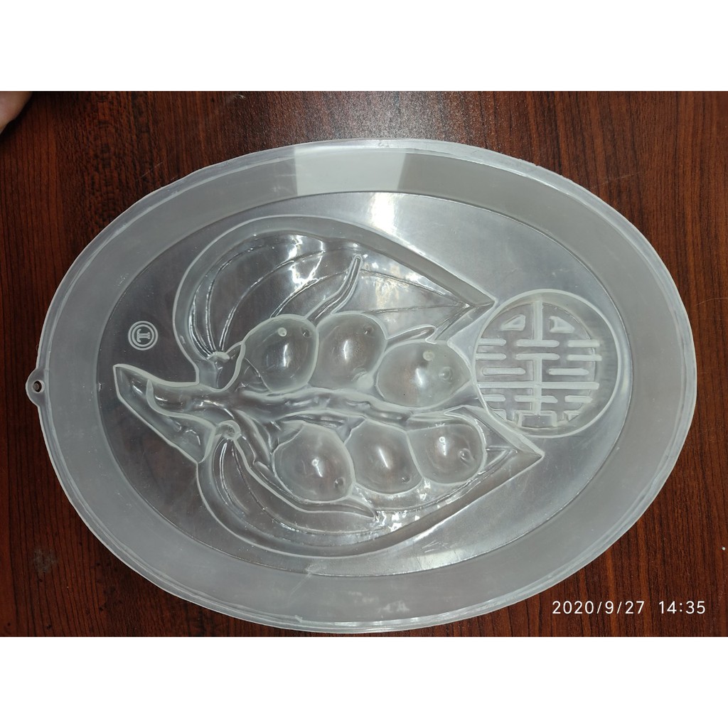 KHUÔN RAU CÂU NHỰA OVAL HÌNH TRẦU CAU SONG HỶ 22 CM