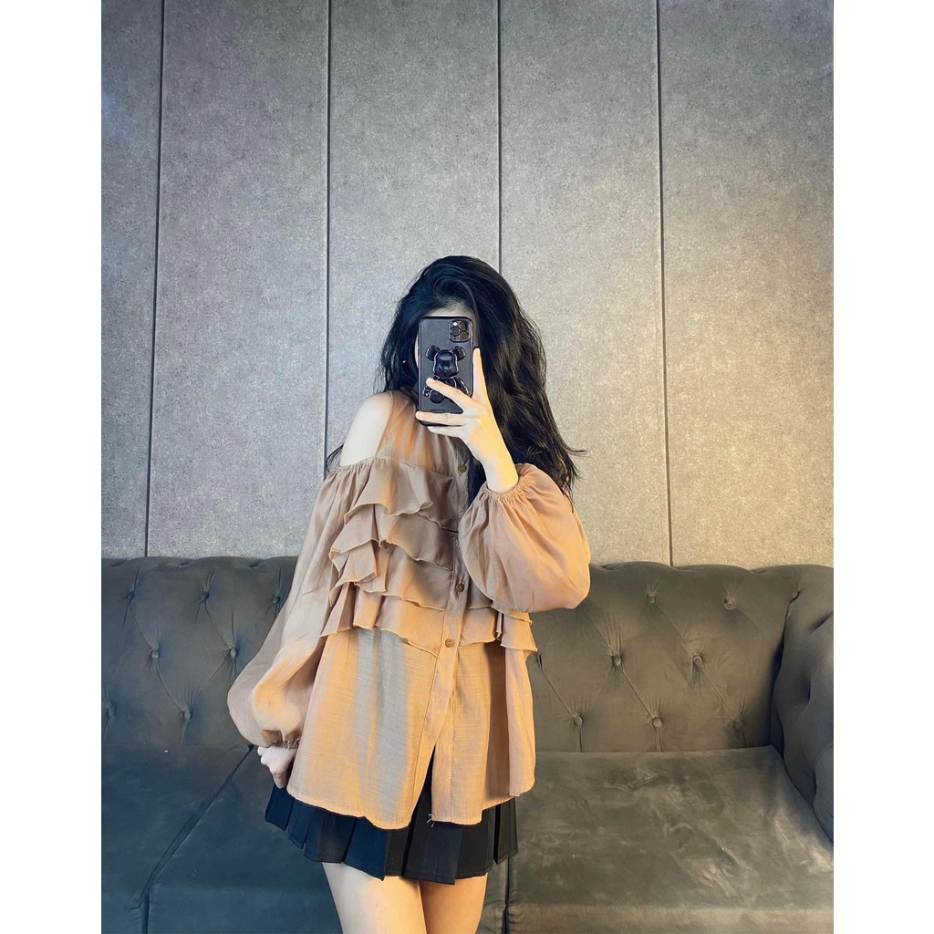 [Ảnh Thật] Áo Nữ Tơ Bèo Tầng 1 Lớp Khoét Vai 2 Màu Siêu Xinh [LanHin90]