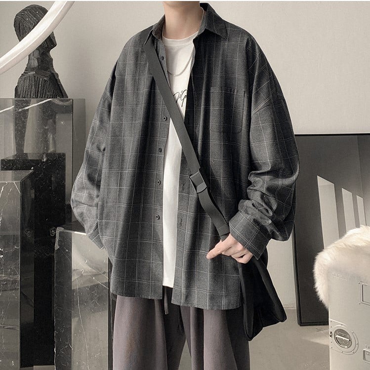 Áo Sơ Mi kẻ karo unisex form rộng, chất mát, FULL SIZE M đến 5XL (tới 140kg) | BigBuy360 - bigbuy360.vn