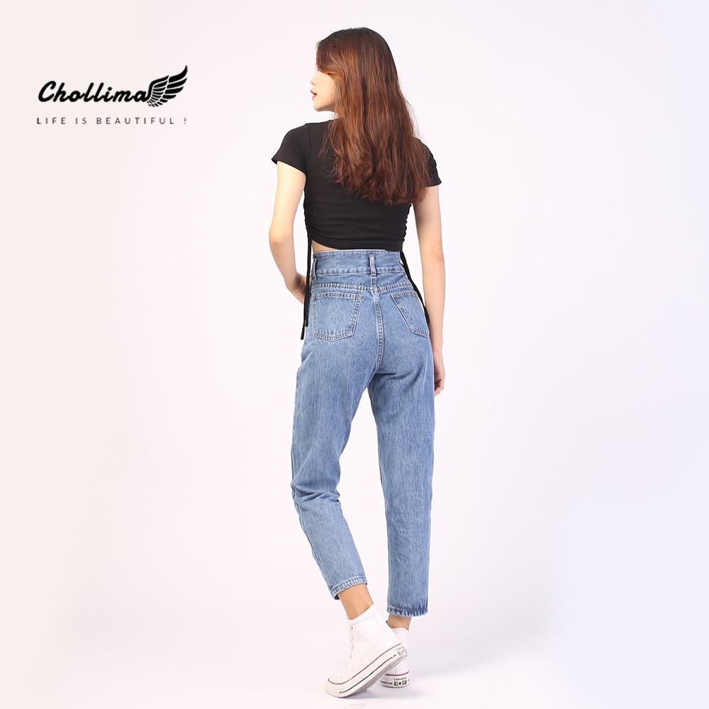 Quần baggy jeans nữ Chollima form rộng 2 bách nhọn QD015 ulzzang phong cách hàn quốc