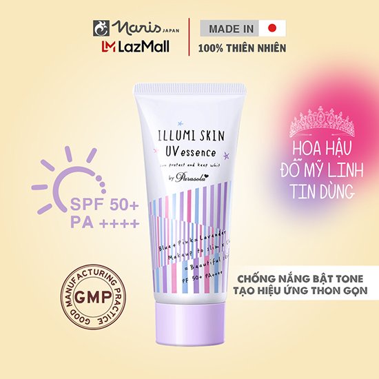 Combo Gel Và Xịt Chống Nắng Tạo Hiệu Ưng Thon Gọn Phù Hợp Mọi Loại Da Giúp Nâng Tone Naris Illumi Skin UV SPF50+ PA++++