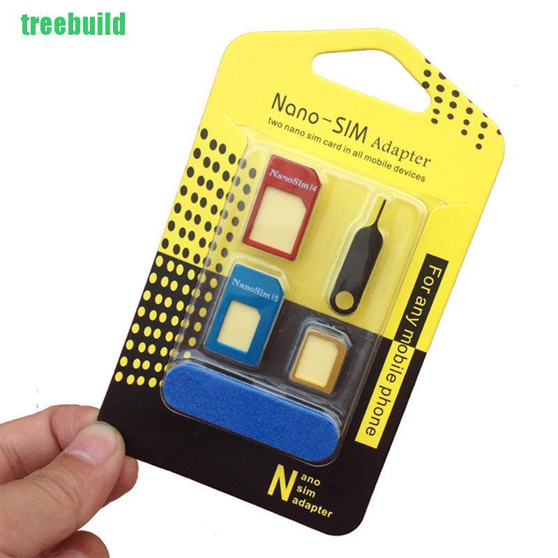 Bộ Chuyển Đổi Treebuldx 5 Trong 1 Nano Sim Sang Micro Cho Iphone6 5 4