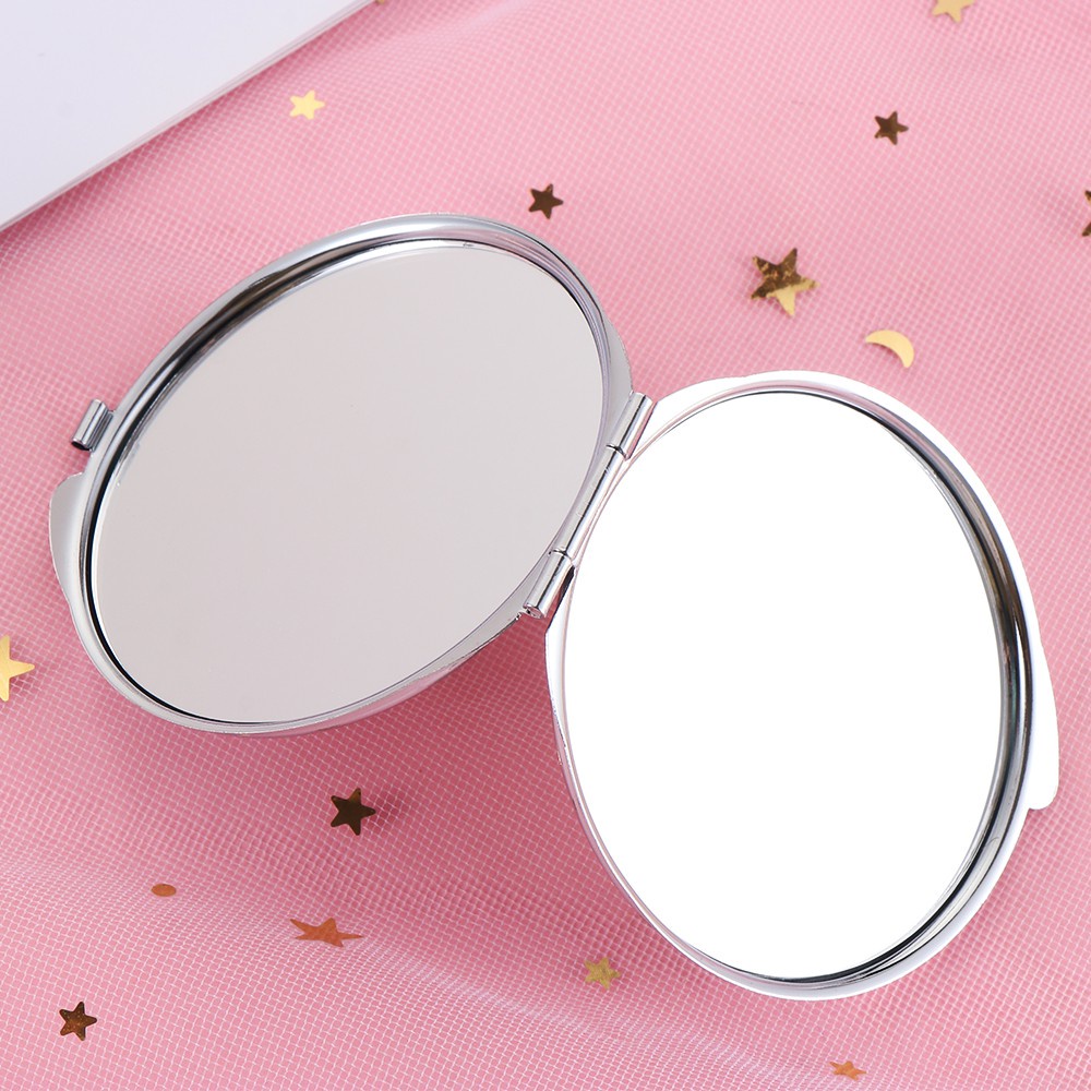 FUTURE New Makeup Mirror Easy To Open Metal Rose|Round Heart Shaped Portable Double-sided Fashion Pocket Makeup Tools Women Lady Compact Folding