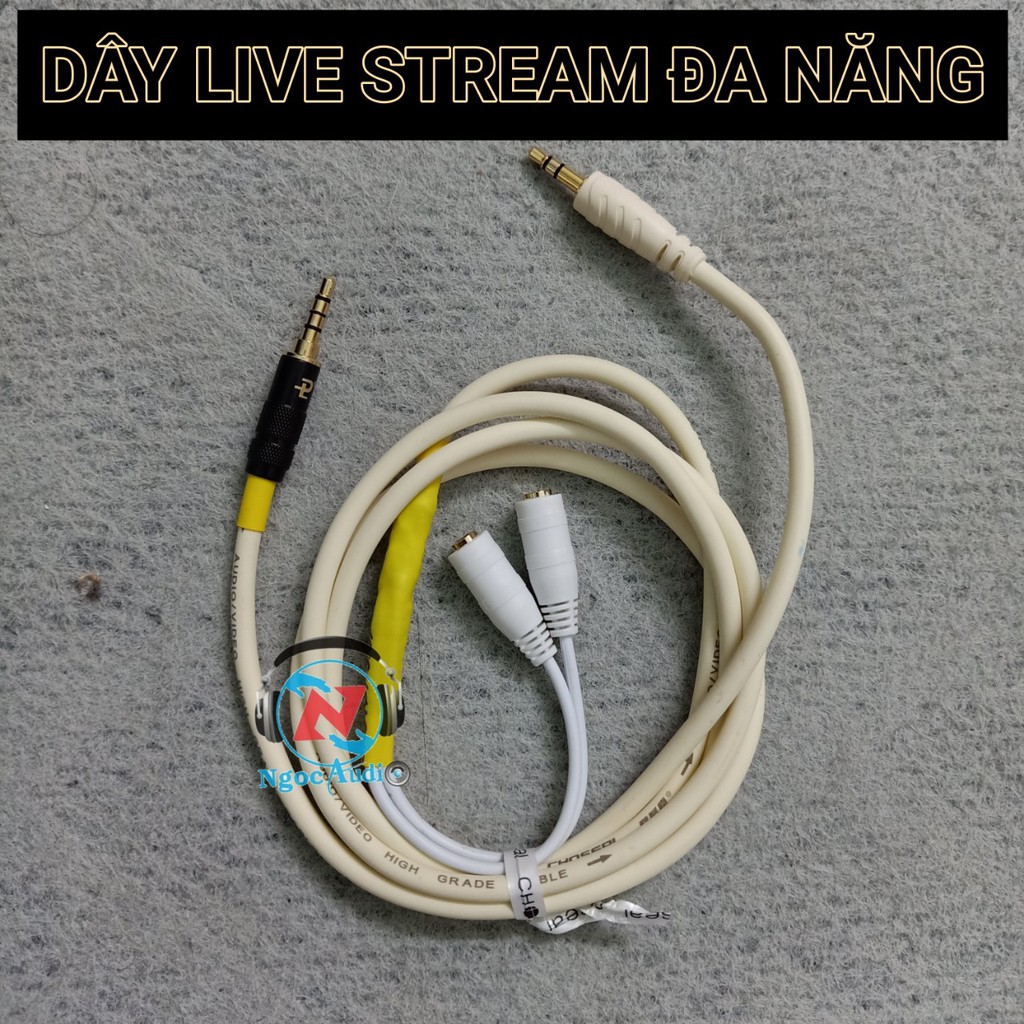 Dây Live stream đa năng thu âm có jack chia tai nghe sử dụng được cho sound card ,mixer,và tất cả dòng micro C11 C7 C25