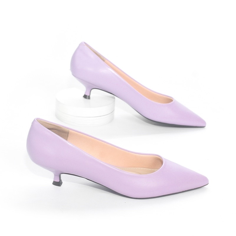 Giày Cao Gót 3cm Mũi Nhọn Gót Nhỏ Trơn Basic x544