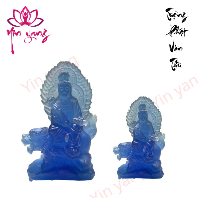 Tượng Phật Văn Thù Bồ Tát Cưỡi Hổ Lưu Ly- Yinyang Shop