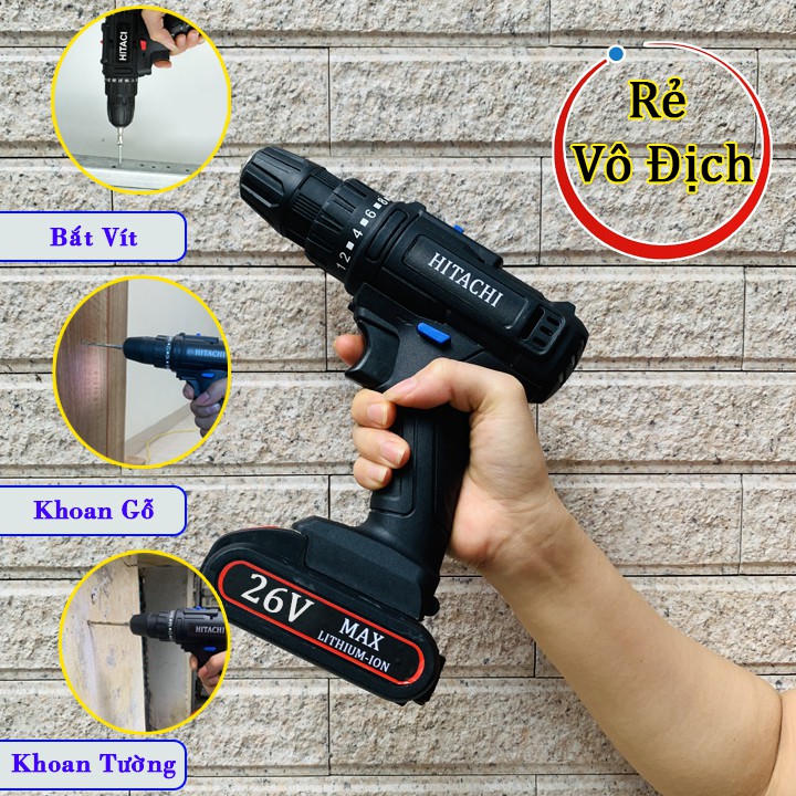 Khoan pin 26V Nhật Bản. 2 Pin Siêu Khỏe