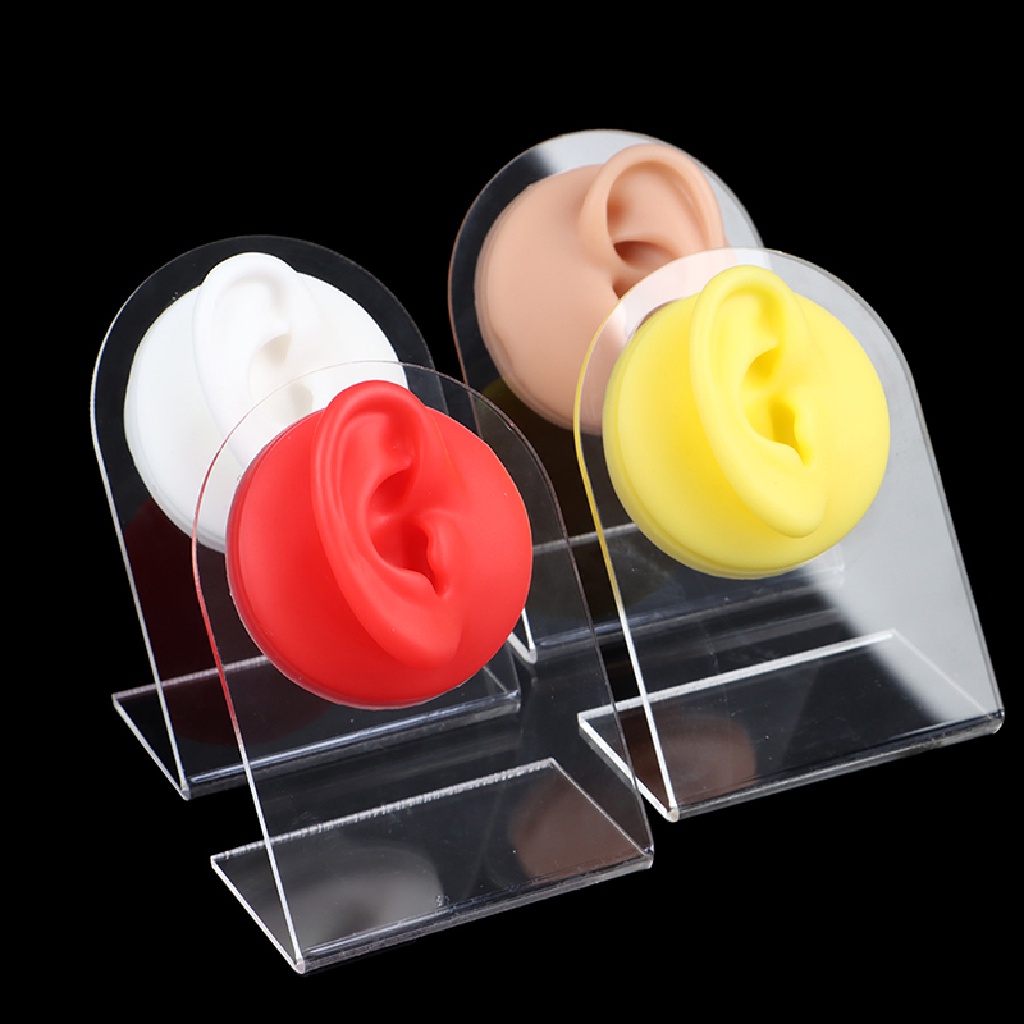 Mô hình tai silicon với giá đỡ acrylic trưng bày khuyên tai tiện lợi