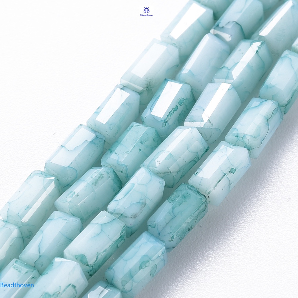 1 Chuỗi Hạt Thủy Tinh Đường Kính 6.5x3.5x3.5mm 1mm Kèm 60 Hạt Xâu Kích Thước 15.63 inch~15.75 inch(39.7cm~40cm)