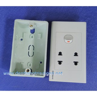 COMBO Bộ 1 Công tắc + 2 Ổ cắm + Đế âm - SINO VANLOCK..